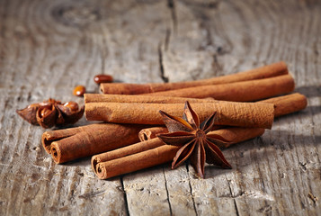 Cinnamon sticks and star anise