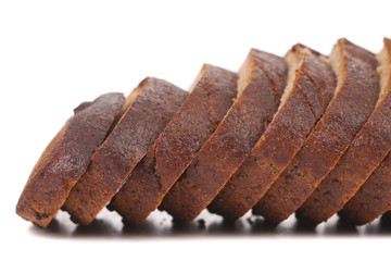 Brown bread slices. Close uop.