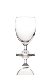 single empty wine glass isolated on the white background