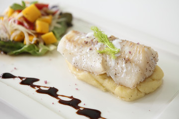 grilled cod fish steak