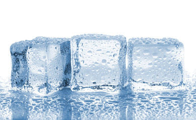 Three melted ice cubes