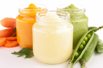 assortment of vegetable puree