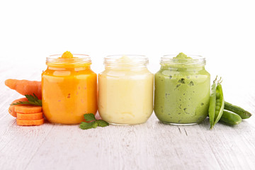 assortment of vegetable puree