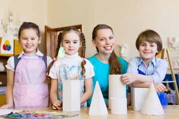 Children drawing and painting