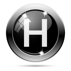 Metallic black glossy icon