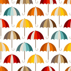 Fototapeta na wymiar Seamless Pattern Umbrellas Mix Colors