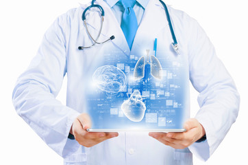 Doctor holding tablet pc