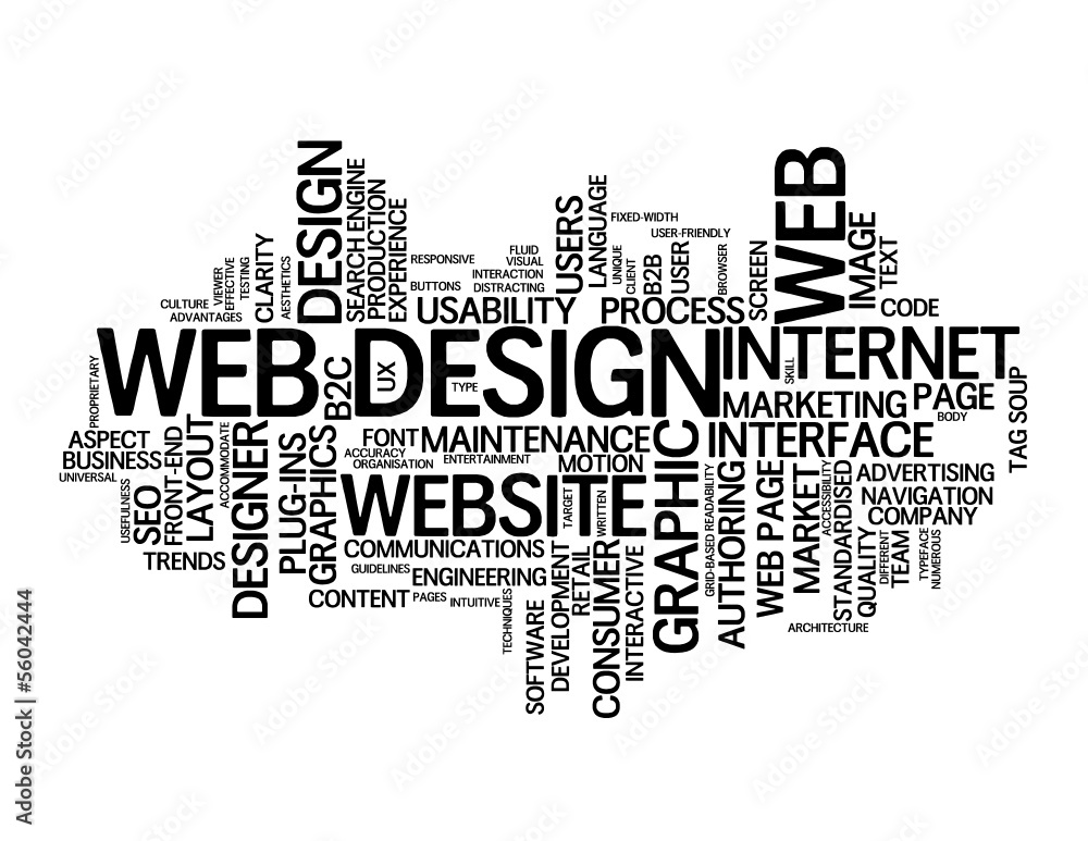 Poster web design tag cloud (internet website homepage graphics vector)