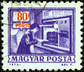 Automatic parcels registration machine (Hungary 1973)