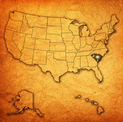 south carolina on map of usa
