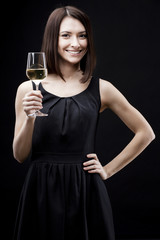 Fototapeta na wymiar woman holding wine glass