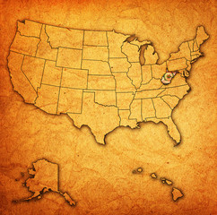 west virginia on map of usa