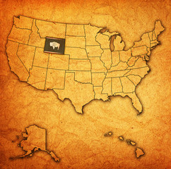 wyoming on map of usa