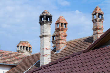 Roof with chimneys