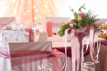 flower on the wedding table