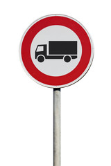 Verkehrsschild Durchfahrt für LKW verboten