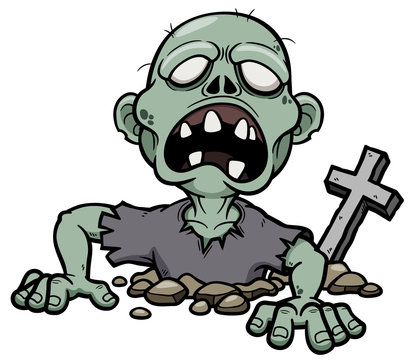 Vector illustration of Cartoon zombie