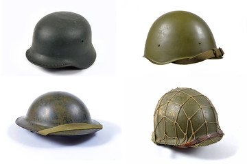 fours military helmets