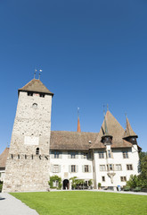 Fototapeta na wymiar Spiez, Schloss Spiez mit Schlosspark, Berner Oberland