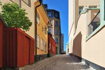 Stockholm. Narrow street at Sodermalm