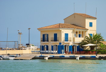 Restaurant on  shore of  Mediterranean Sea on Costa Blanca