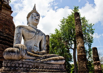 Obraz premium Sukhothai historical park, the old town of Thailand