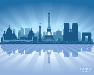 Fototapeta premium Paris France city skyline vector silhouette