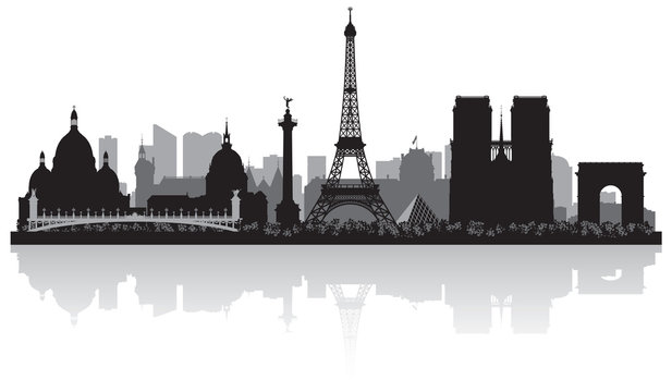 Paris France city skyline silhouette