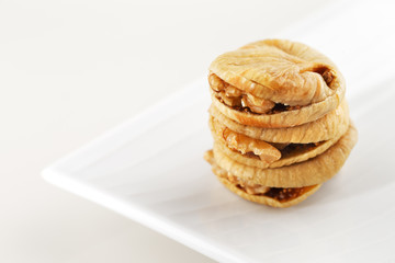 Dried figs stuffed with walnuts