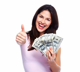 Woman holding money