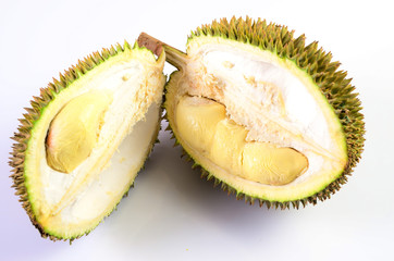 Fototapeta premium Durian fruit basket on a white background