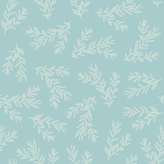 Seamless pattern with fir branches