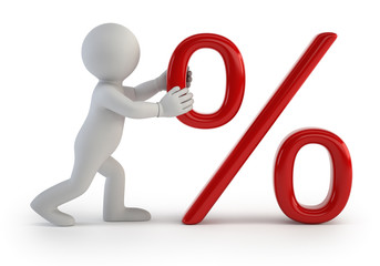 3d small people - percent symbol