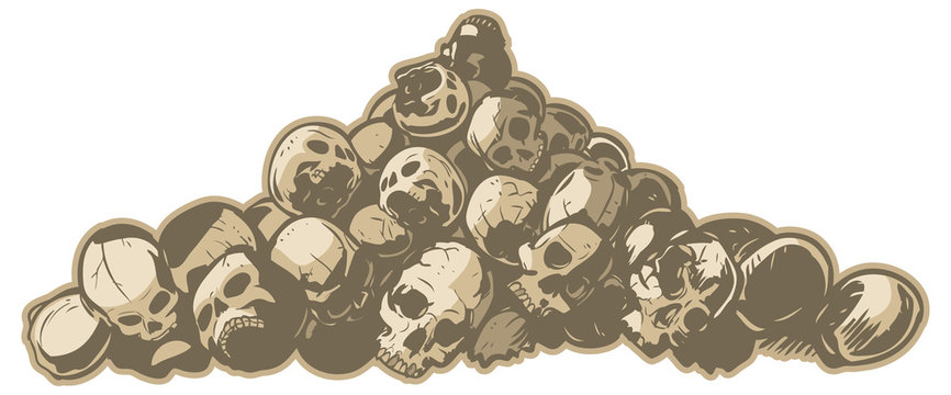 Pile Of Skulls Vector Illustration