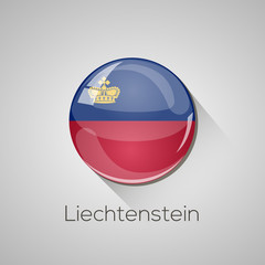 European Flags set (detailed glossy button with long shadow)