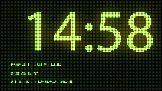 green digital countdown timer, processing digital data