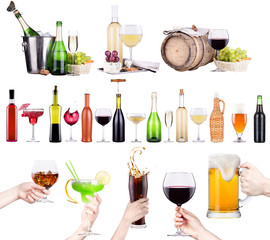 different images of alcohol isolated