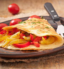 omelette with roasted peppers