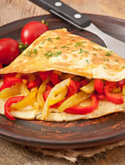 omelette with roasted peppers