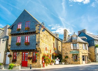 Village en Bretagne, Le Faou - obrazy, fototapety, plakaty