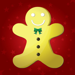 Gingerbread man with red background