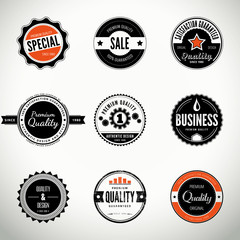 Vector set with round seals and badges