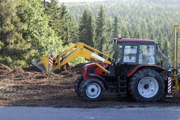 Excavator in action