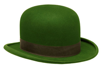 Green bowler or derby hat
