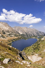 Fototapeta na wymiar High mountain in Poland. Lake in the shape of a heart