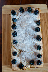 apple cake with blackberries