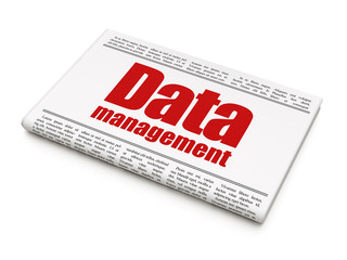 Information news concept: newspaper headline Data Management