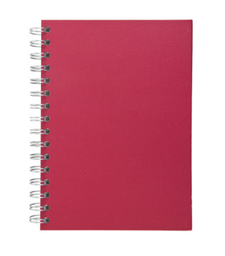 red notebook with clipping path