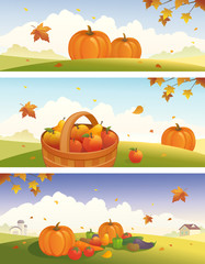 Thanksgiving and harvest banners