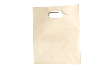 Recycled Shopping paper bag isolated on white background